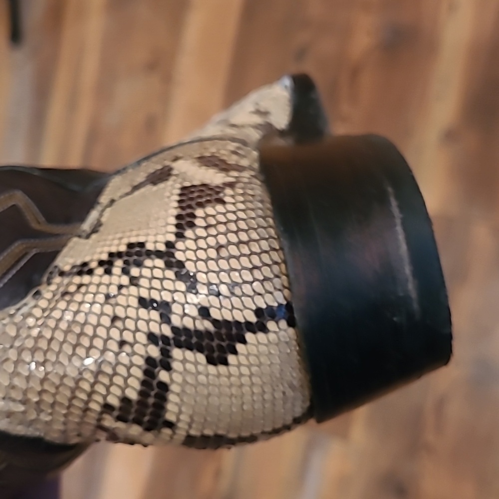 VINTAGE BISONTE COWBOY BOOTS "AVICK"Genuine Leather/Snakeskin,Unisex - Picture 12 of 17
